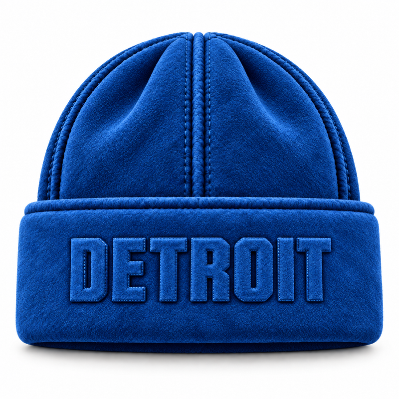 Detroit Blue Suede Beanie | Limited Edition Luxury Headwear