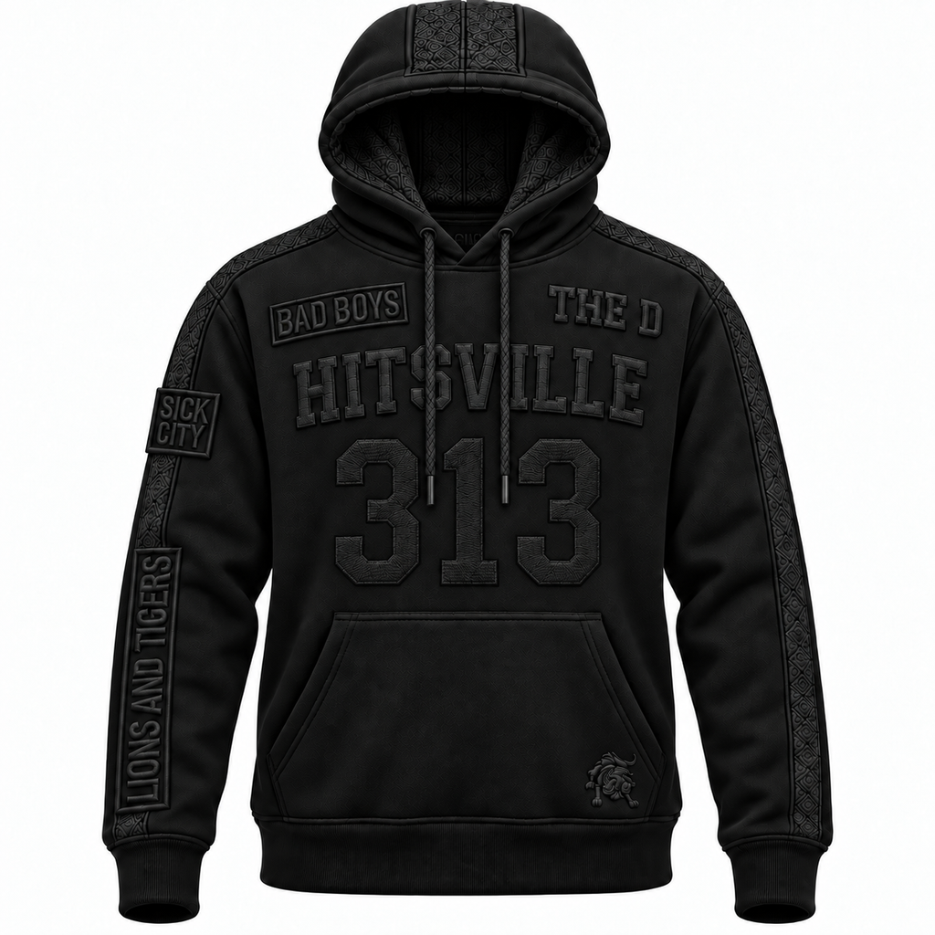 Dalleo 313 Black Embroidered Luxury Sweatsuit – Detroit Streetwear Set