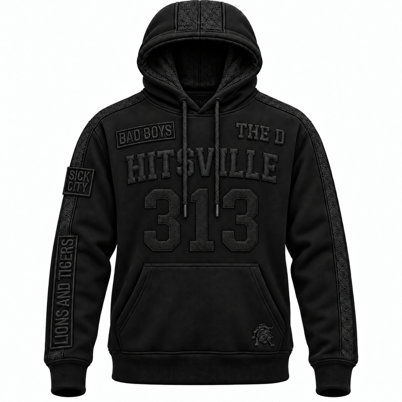 Dalleo 313 Black Embroidered Luxury Sweatsuit – Detroit Streetwear Set