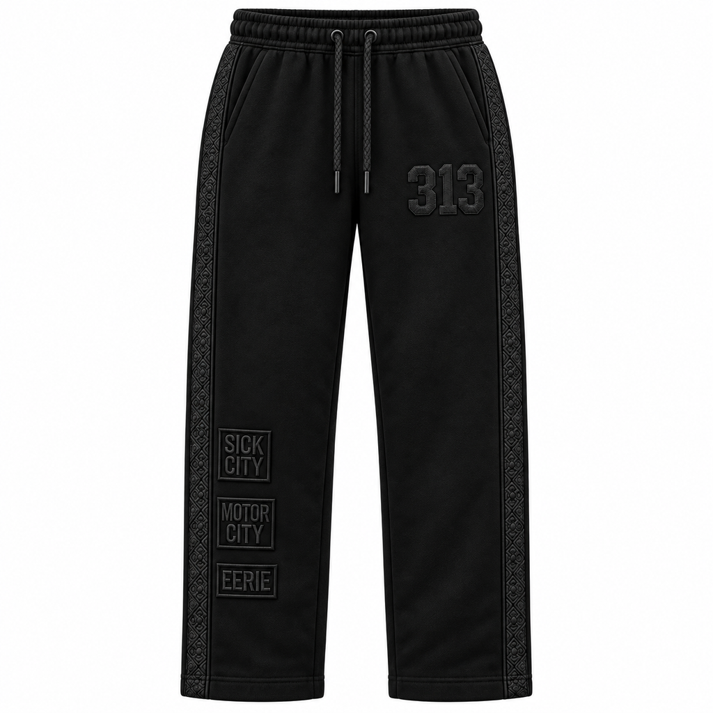 Dalleo 313 Black Embroidered Luxury Sweatsuit – Detroit Streetwear Set