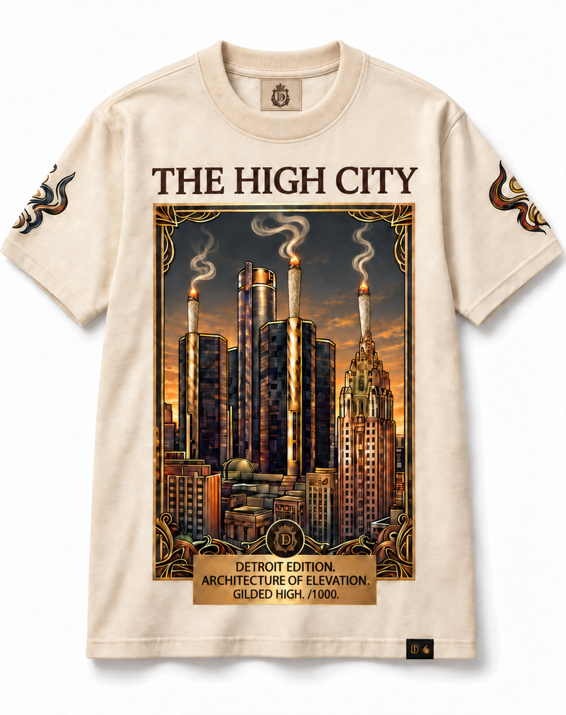 The High City Detroit Premium Heavyweight Cream T-Shirt